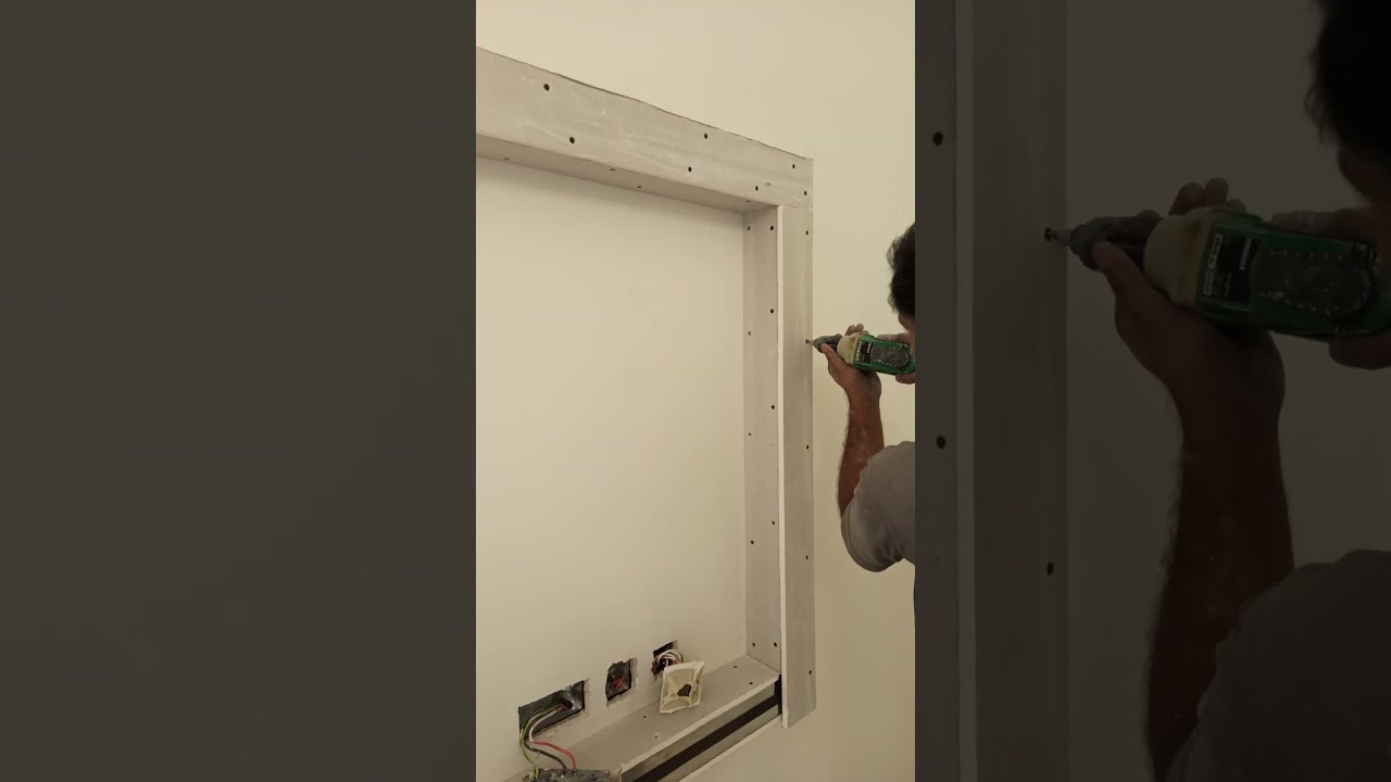 TV section and gypsum board installing #shorts #subscribe #trending shorts #youtube shorts