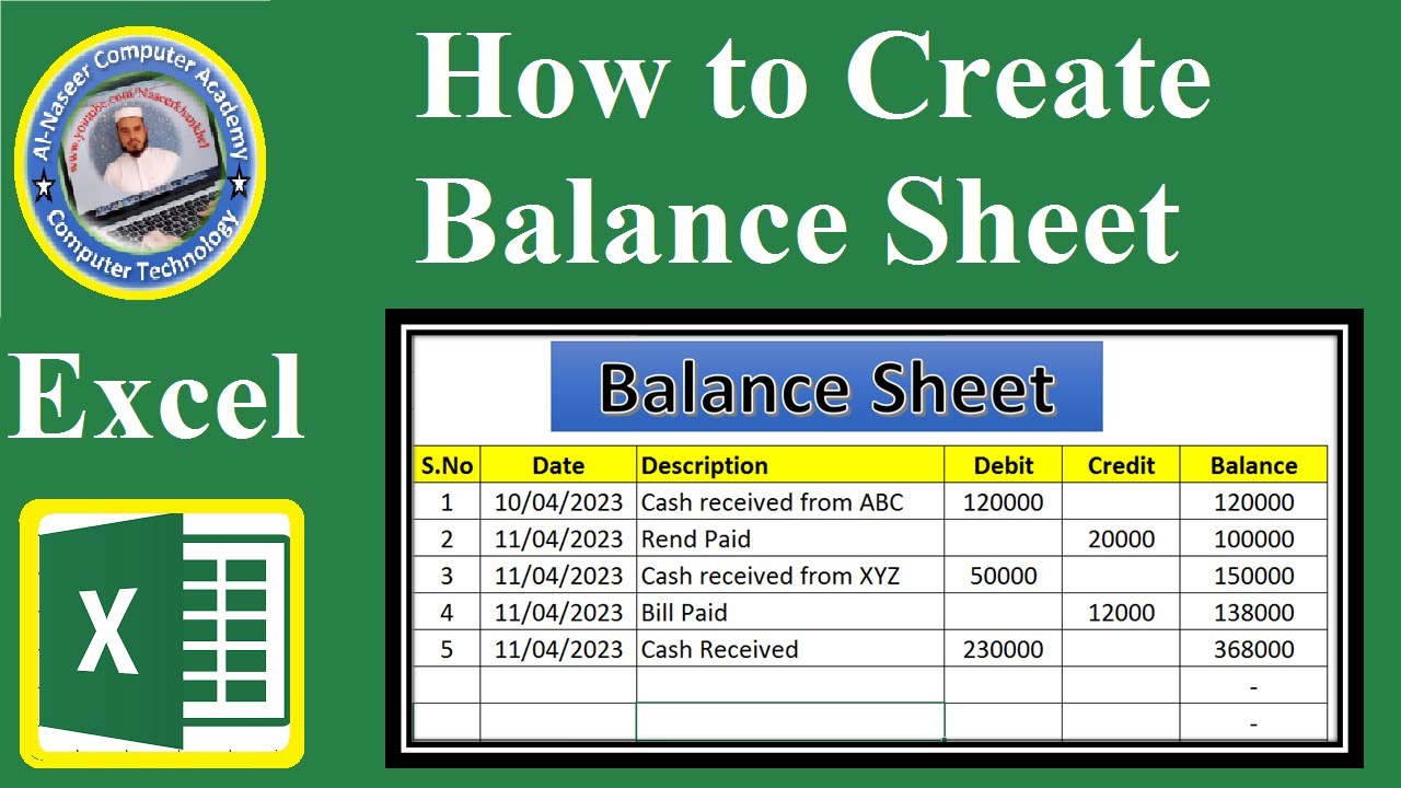 How to Create Balance Sheet in Excel