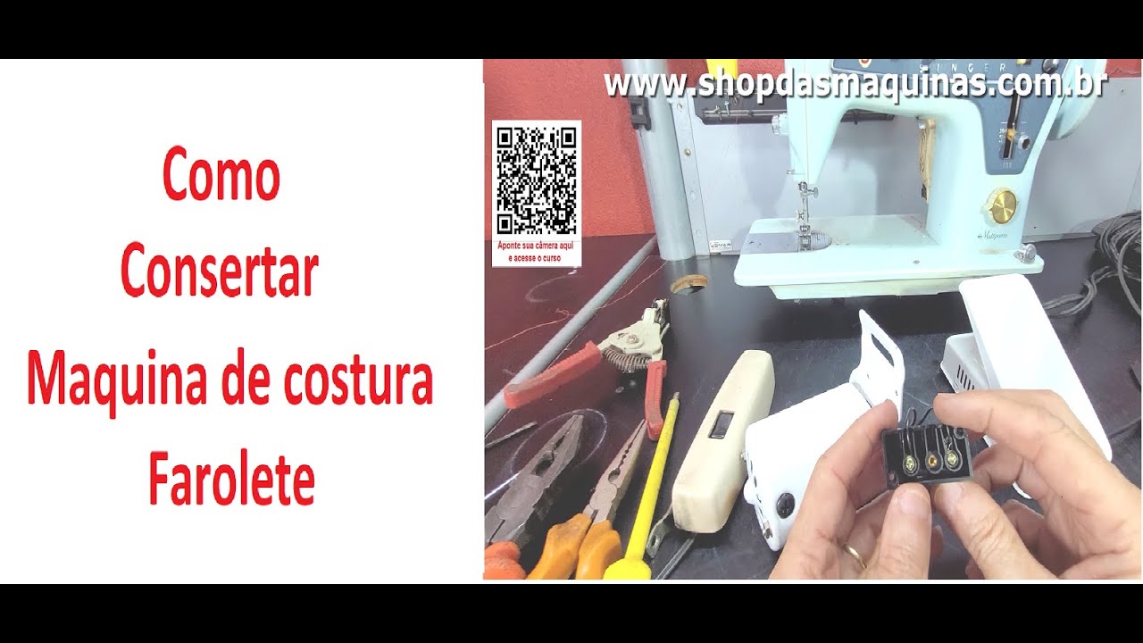 Como Instalar Farolete na Maquina de Costura Ligação de Lampada na Maquina Farolete e Motor