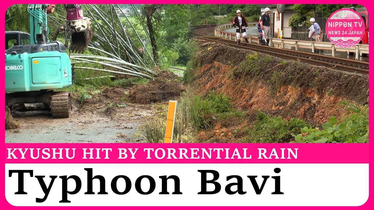 Torrential rain hits Kyushu as Typhoon Bavi forms south of Japan