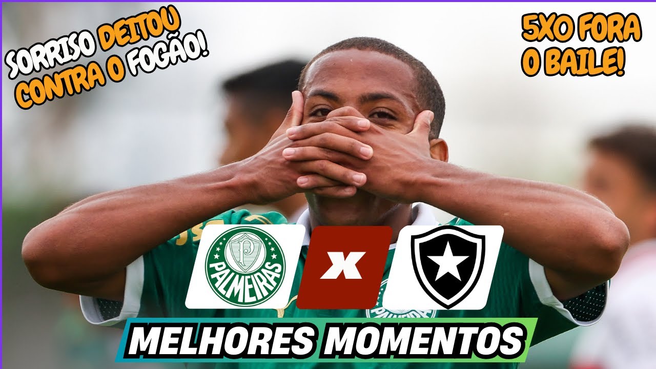SORRISO É SELEÇÃO! Palmeiras 5  x 0 Botafogo | Gols e Melhores Momentos | BRASILEIRO SUB-20 2025
