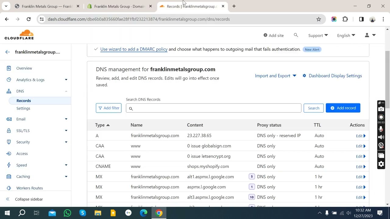 Fixing Cloudflare DNS Connection Problem for My Client's Shopify Store