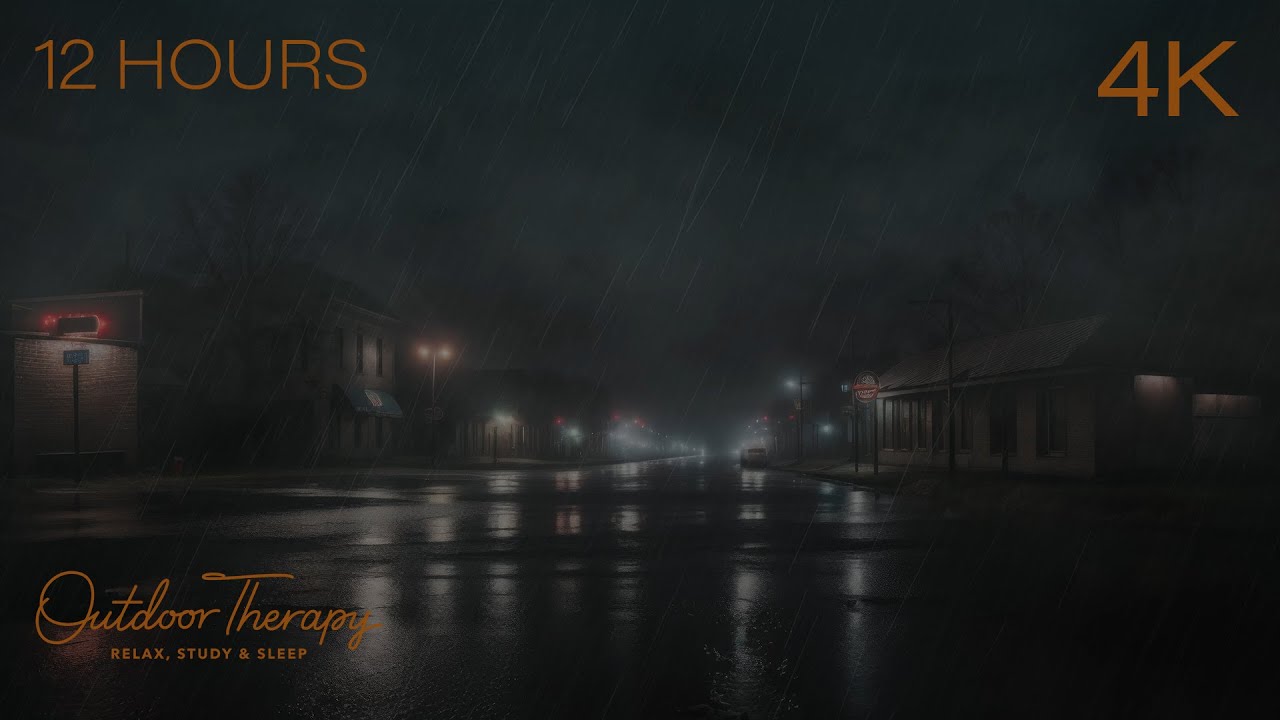 INTENSE RAINSTORM to Calm your Noisy Mind | Heavy Rain Ambience [4K] RELAX | STUDY | SLEEP  12 HOURS