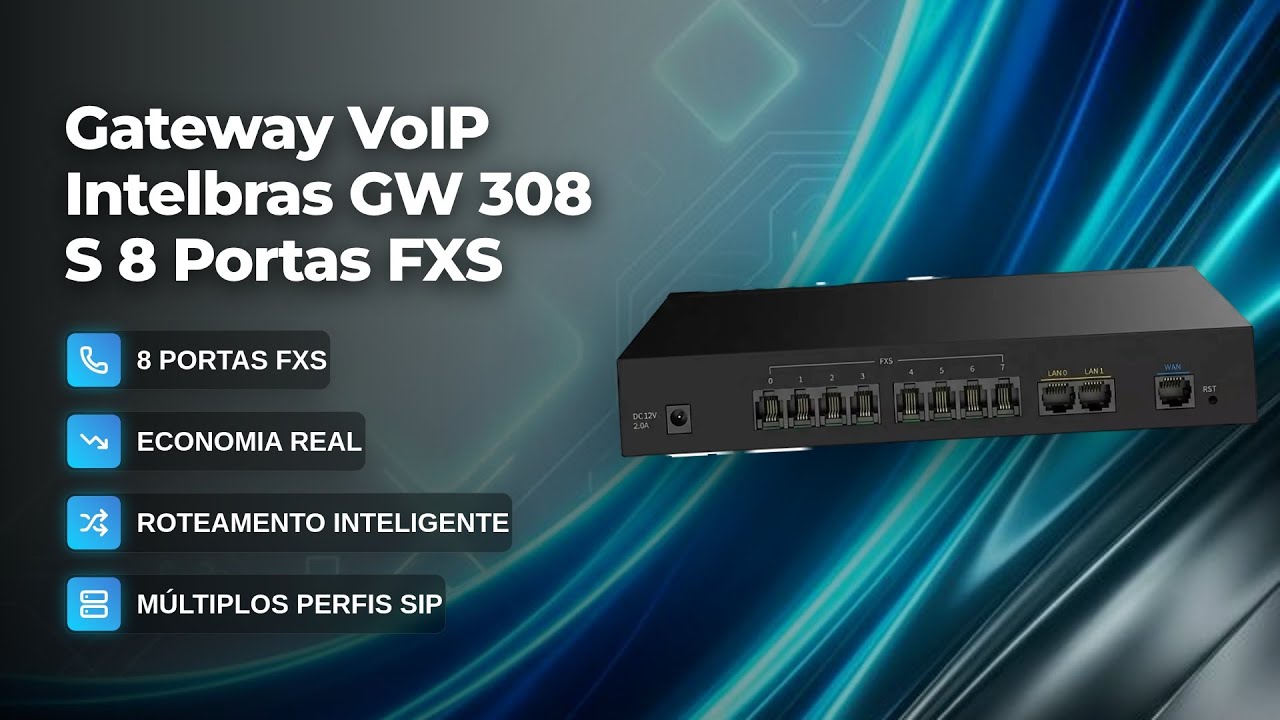 Economize com Gateway Intelbras GW 308 S 8 Portas FXS