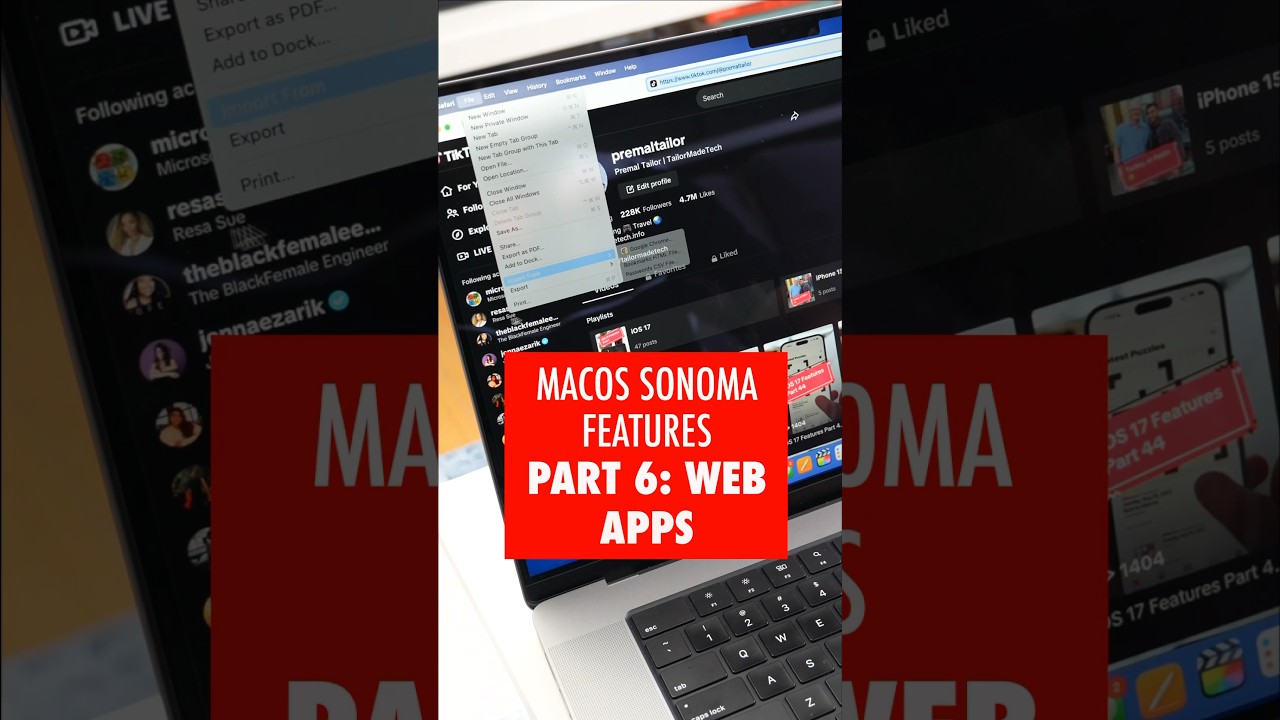 MacOS Sonoma Features Part 6: Web Apps in Dock #tailormadetech #apple #shorts