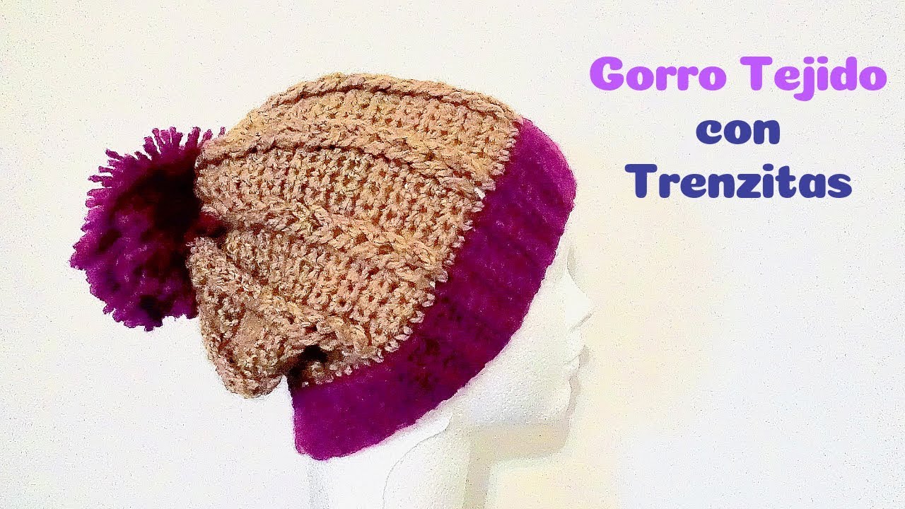 GORRO TEJIDO A CROCHET PASO A PASO CON TRENZITAS