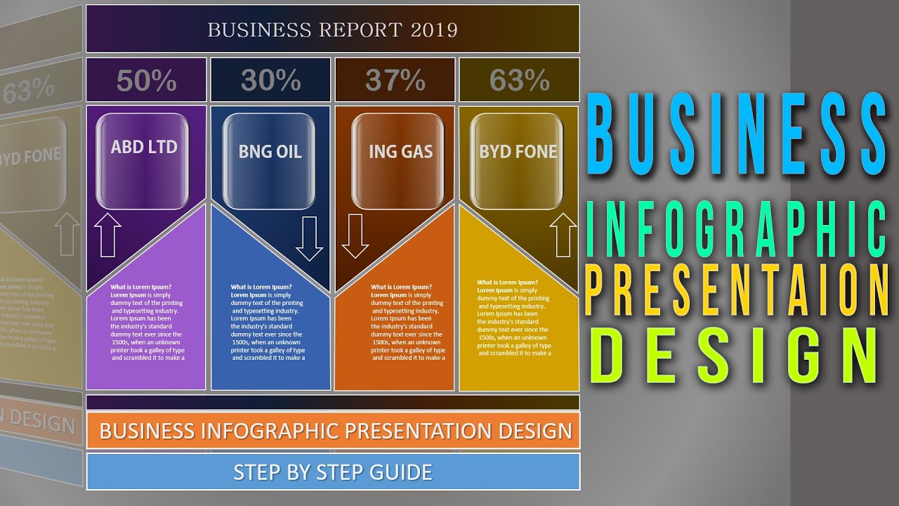 Business infographic presentation design in Microsoft PowerPoint