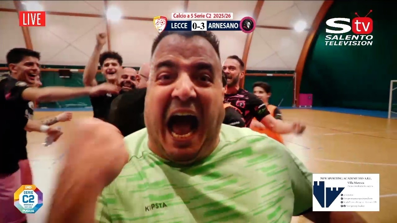 Calcio a 5 Serie C2 Puglia: partita integrale 𝑭𝑼𝑻𝑺𝑨𝑳 𝑳𝑬𝑪𝑪𝑬 🆚 𝑭𝑼𝑻𝑺𝑨𝑳 𝑨𝑹𝑵𝑬𝑺𝑨𝑵𝑶 0️⃣-3️⃣