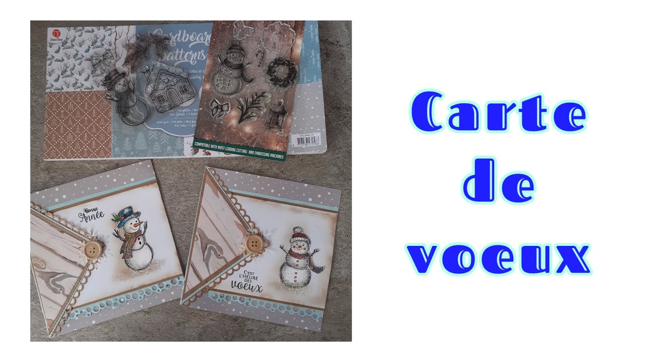 CARTE DE VOEUX  AVEC UN BONHOMME DE NEIGE