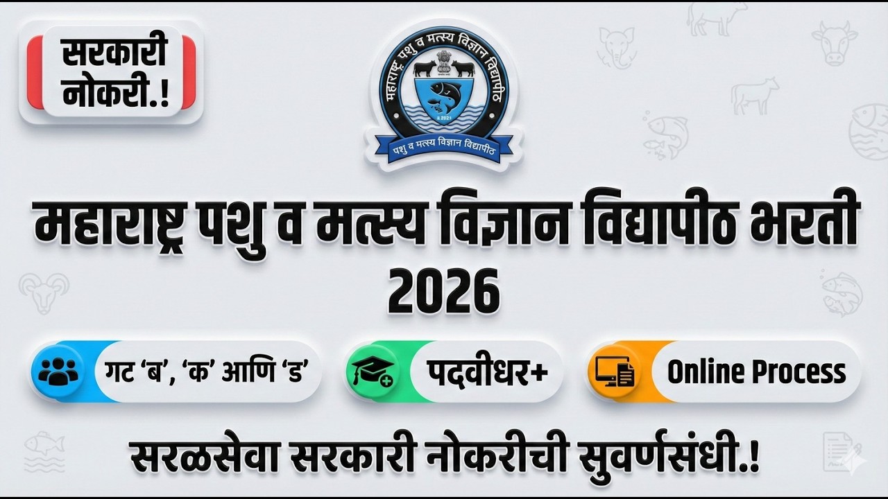 MAFSU Bharti 2026 🔥 175 जागा | गट B C D भरती | Clerk, Lab, VLDA, Driver | Maharashtra Govt Jobs 2026
