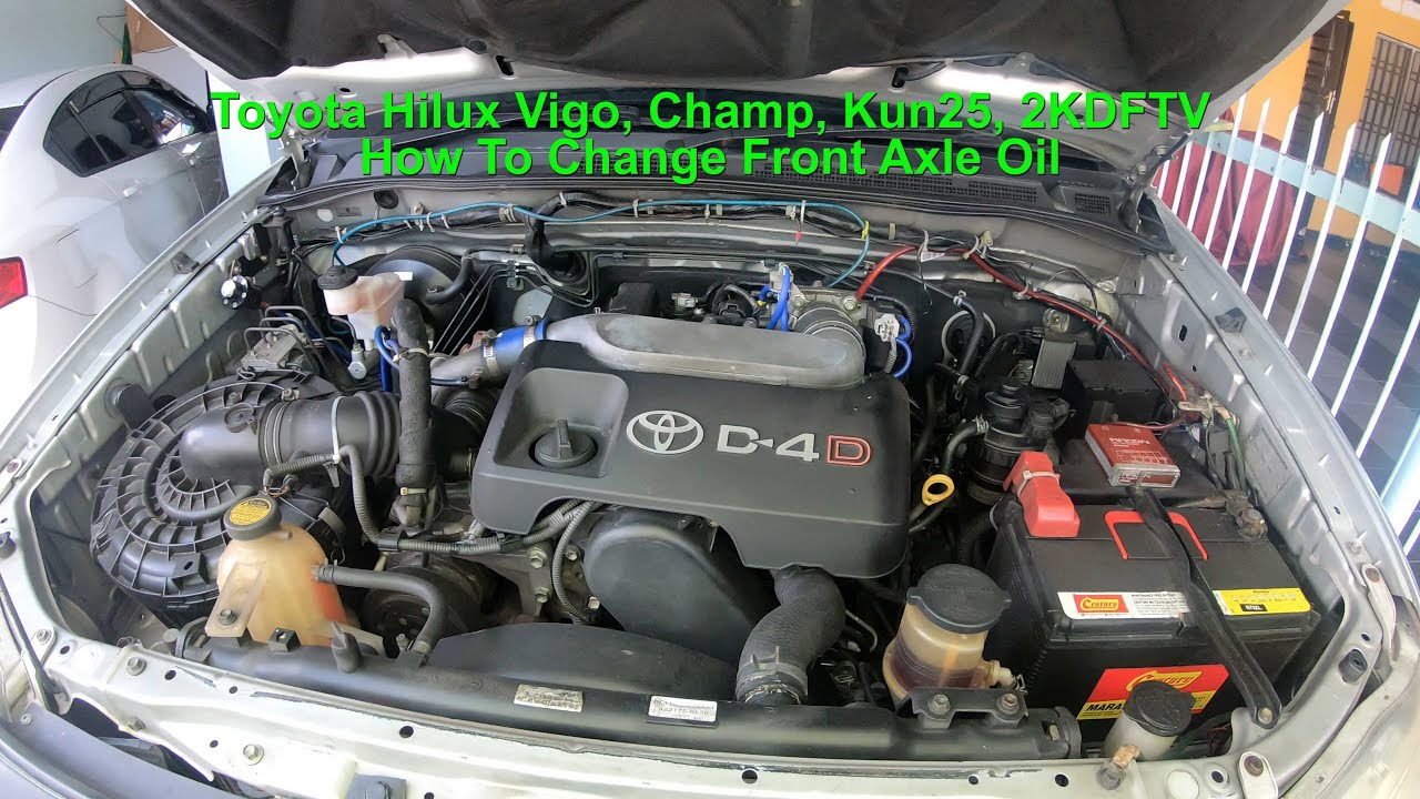 How To Change Front Axle Oil Toyota Hilux Vigo Champ  Kun25 2kd 2KDFTV