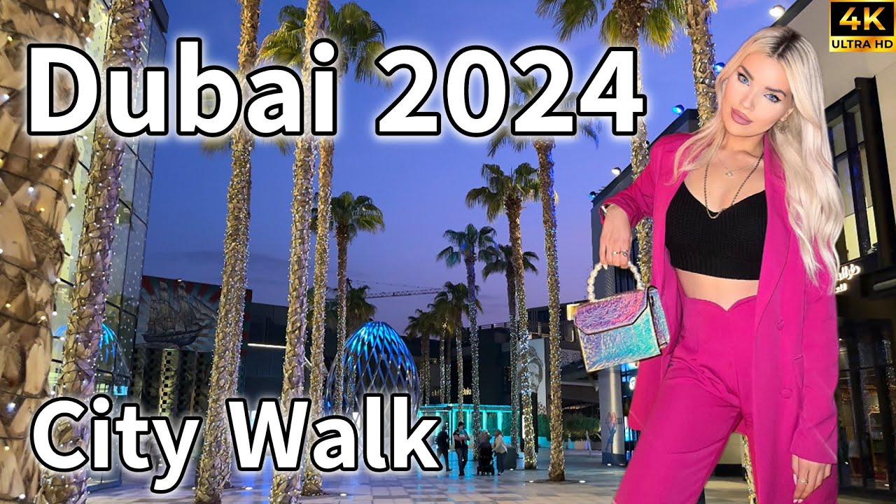 Dubai City Walk 🇦🇪 Vibrant Night Life, City Walk Mall Tour [ 4K ] Walking Tour