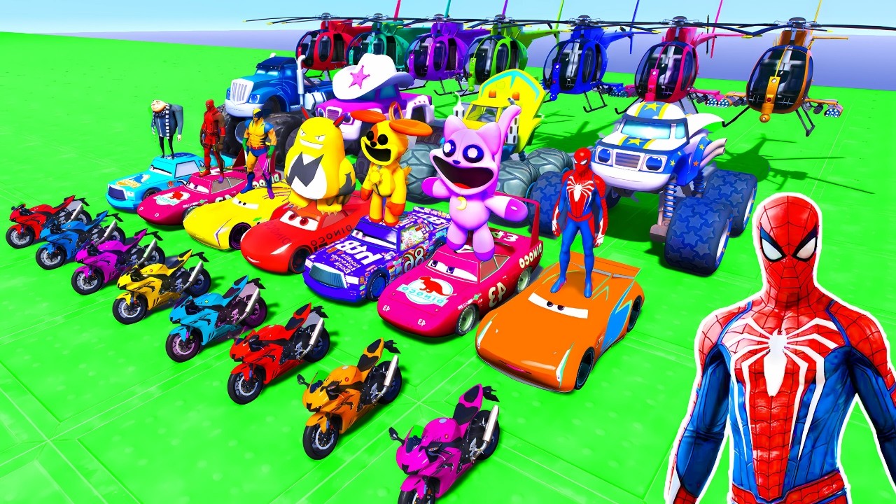 SPIDER MAN's WILDEST GTA 5 Motorcycle Stunt Racing with BRAINROT
