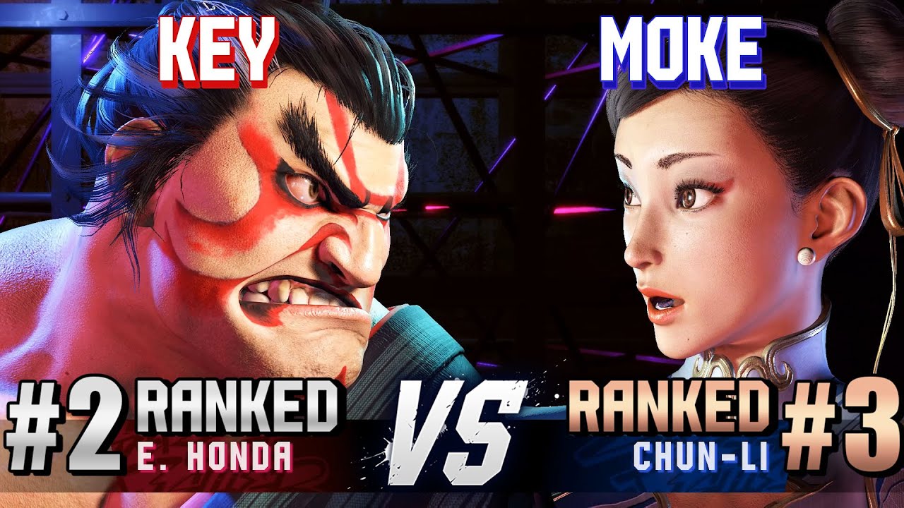 SF6 ▰ KEY (#2 Ranked E.Honda) vs MOKE (#3 Ranked Chun-Li) ▰ High Level Gameplay