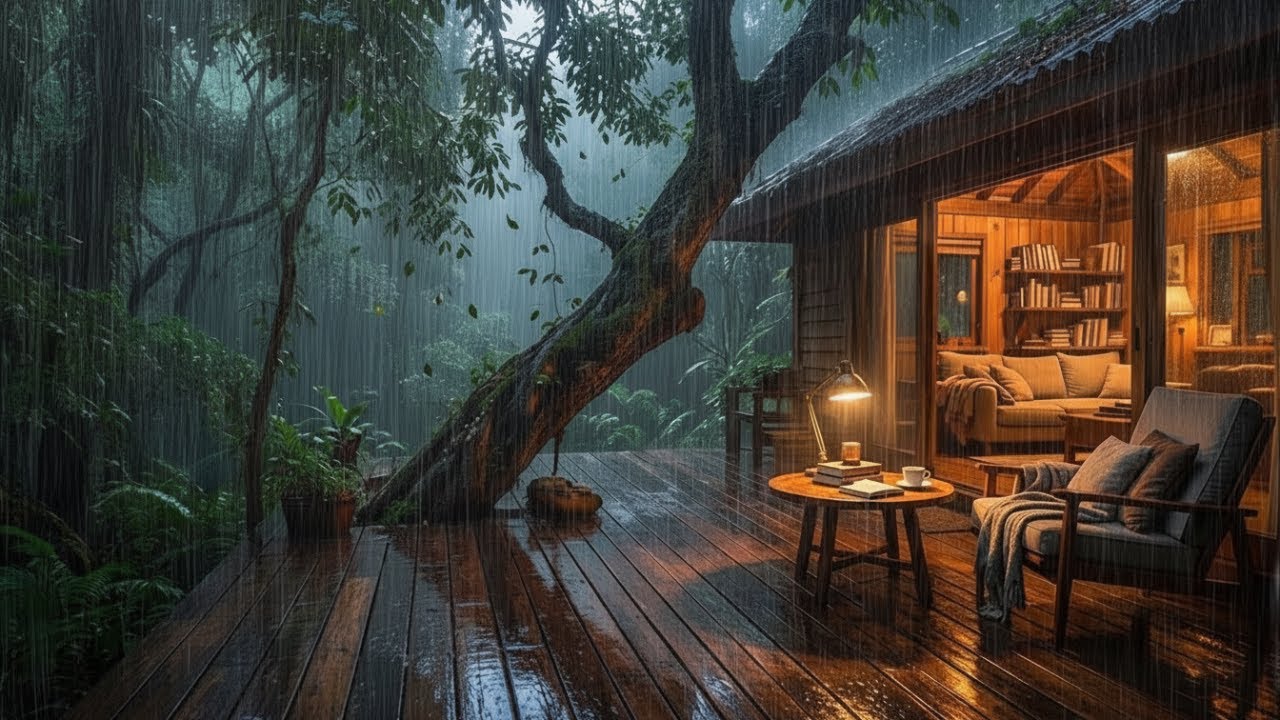 Calm Rainfall by the Garden Pond 🌧️Background Sounds for Deep Sleep, Stress Relief & Peaceful Night