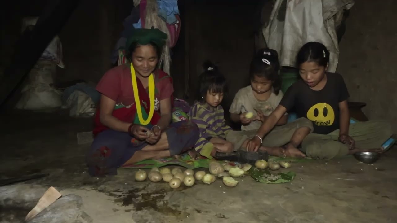 Myvillage official videos EP 1802 || How do villagers eat delicious boiled potatoes ?