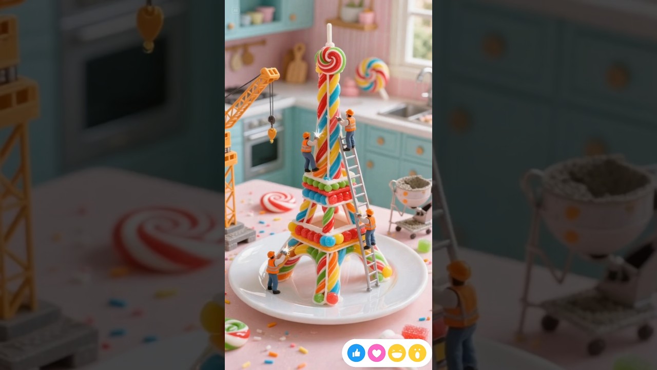 “Lollipop Eiffel Tower – Sweet Engineering on a Plate”