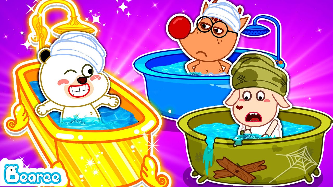 Bearee Tales 🐾 Bearee & Friend BathTub Upgrade Battle 🛁 Funny Cartoon For Kids | Bearee New Episodes