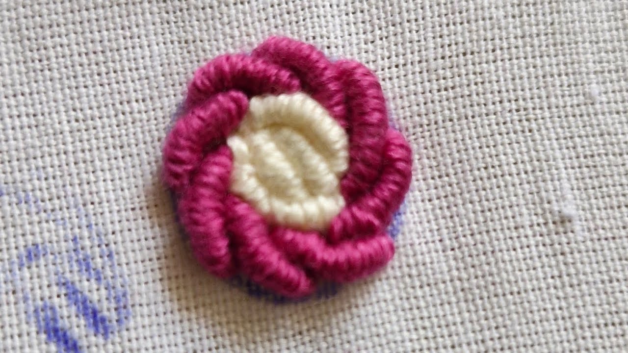 Bullion knot stitch | bullion rose embroidery @Threadofhope93 