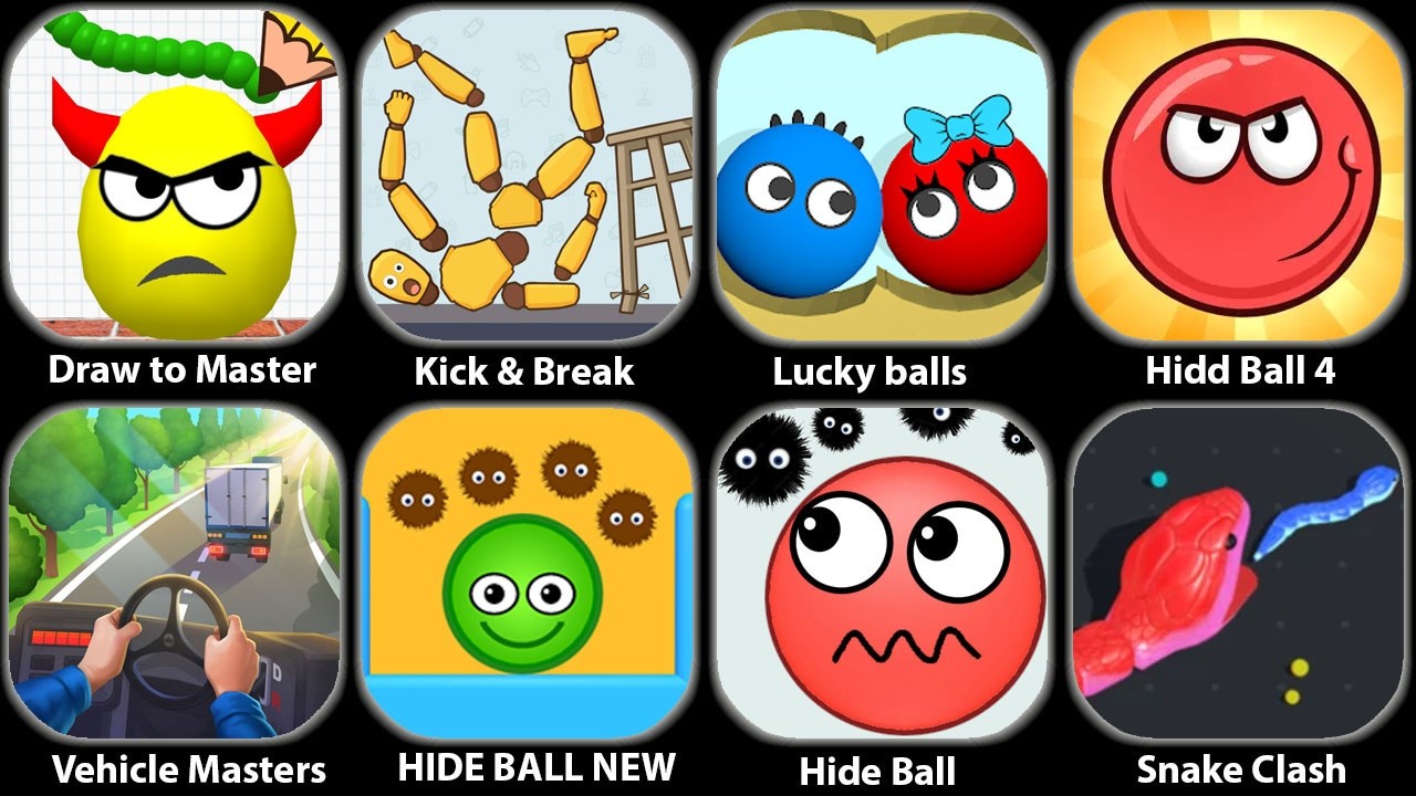 Draw To Smash,Going balls,Kick & Break,Lucky balls,Snake Clash,Hide Ball,Freaky Stan...