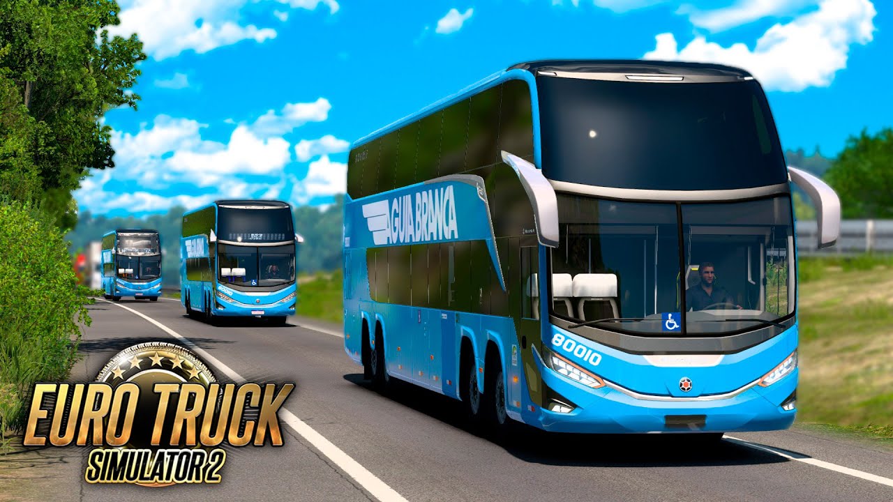 VIAGEM DE ONIBUS EM COMBOIO com a VIAÇÃO ÁGUIA BRANCA! - EURO TRUCK SIMULATOR 2