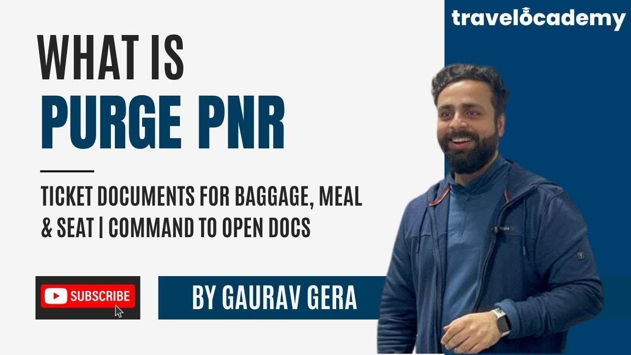 Amadeus 36 | What is Purge PNR | Ticket Documents for Baggage, meals & seats | Command to open Docs