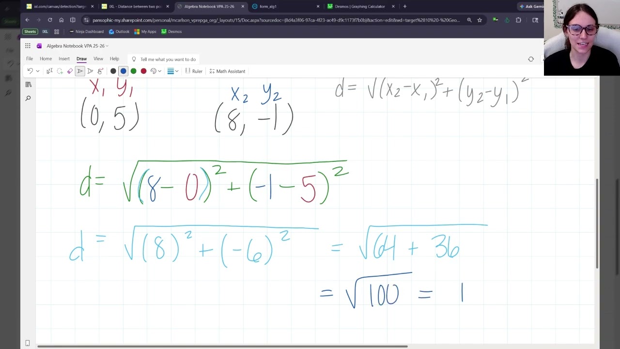 Extra Help: Distance Between Two Points