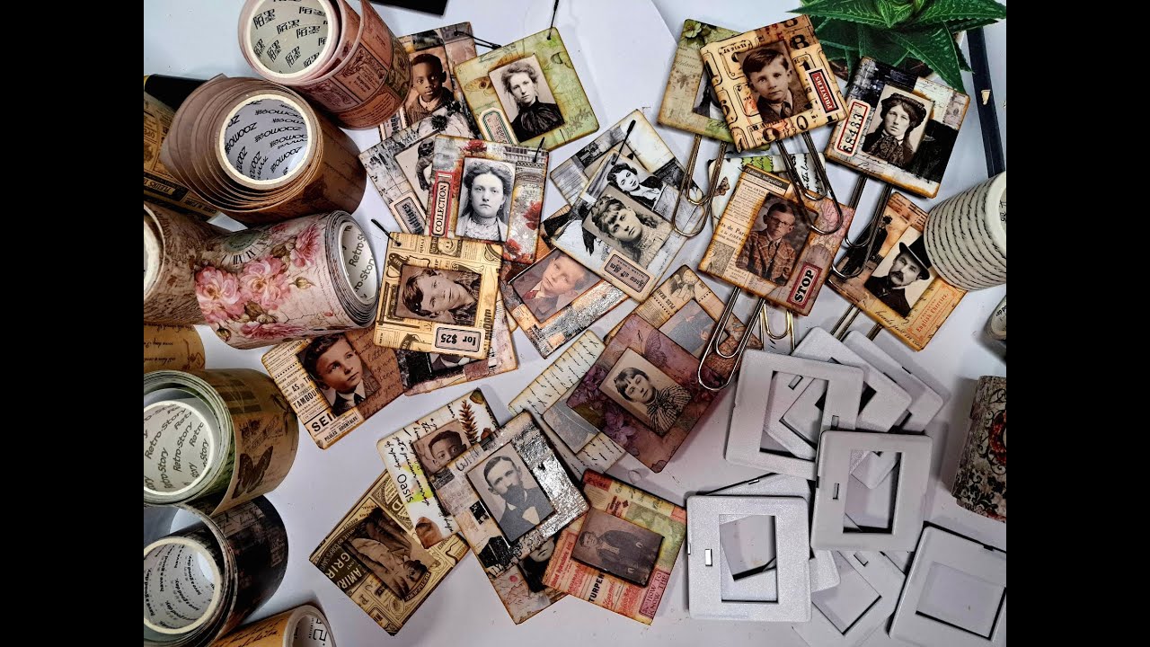 Junk journal, Ephemera:  Bilderrahmen aus Diarahmen und washitape