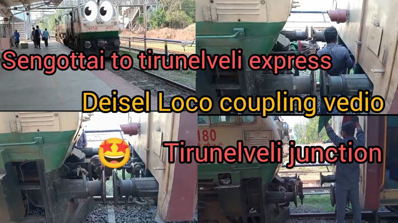 WDP4D ENGINE COUPLING WITH OLD ICF COACH AT TIRUNELVELI 🤩🤩#vedio