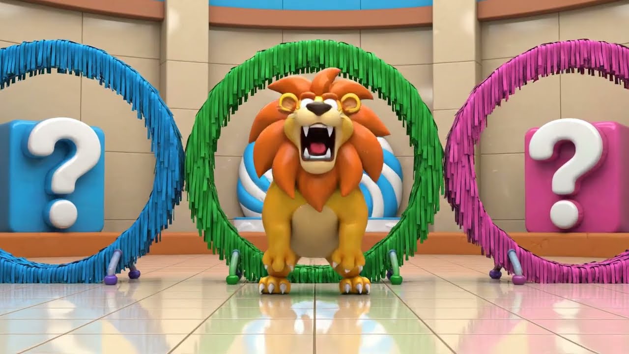 Long Slide Game | Cow vs Elephant vs Gorilla vs Hippopotamus vs Tiger | Funny 3D Animals