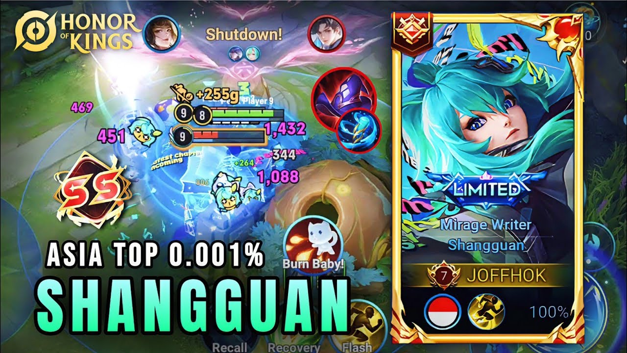 ТОП-1 сборка Шангуань! 100% пробитый геймплей средней линии | Honor of Kings #shangguan