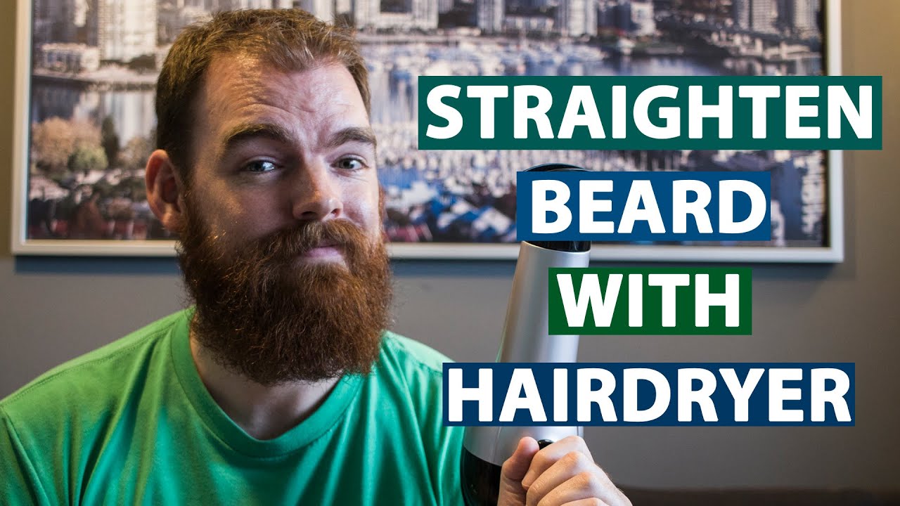 How to straighten a wavy beard | Beard styling with a hair dryer