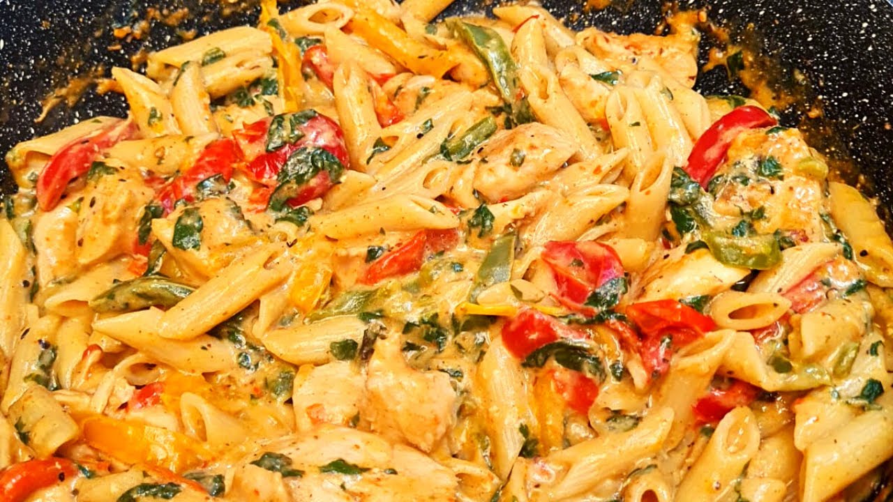 Creamy chicken pasta || 15 min dinner