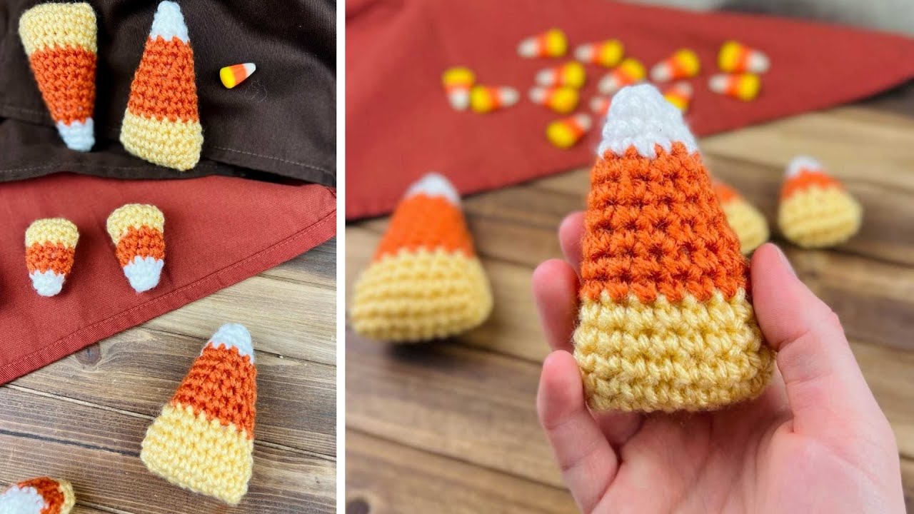 Crochet CANDY CORN Pattern in 2 Sizes // How to Crochet Amigurumi Candy Corn