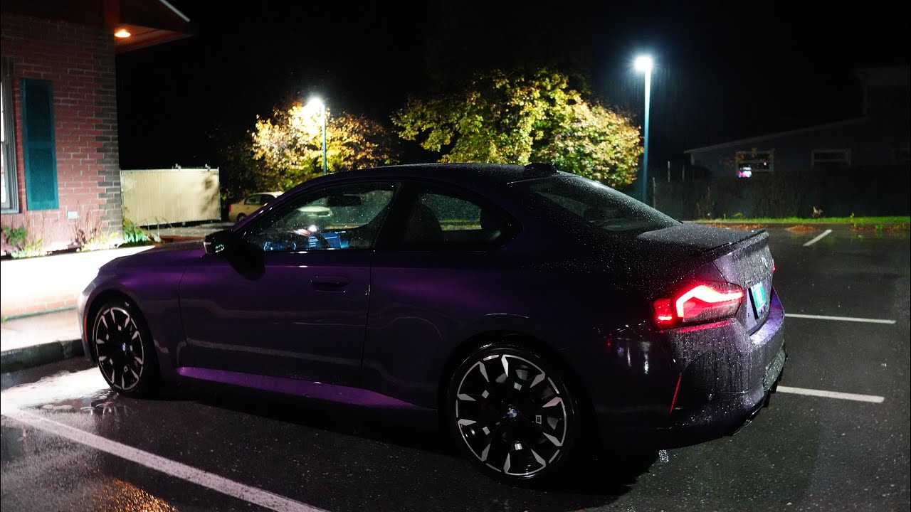 Rainy Night Drive in my BMW Through Downtown Traffic (POV Binaural Audio)