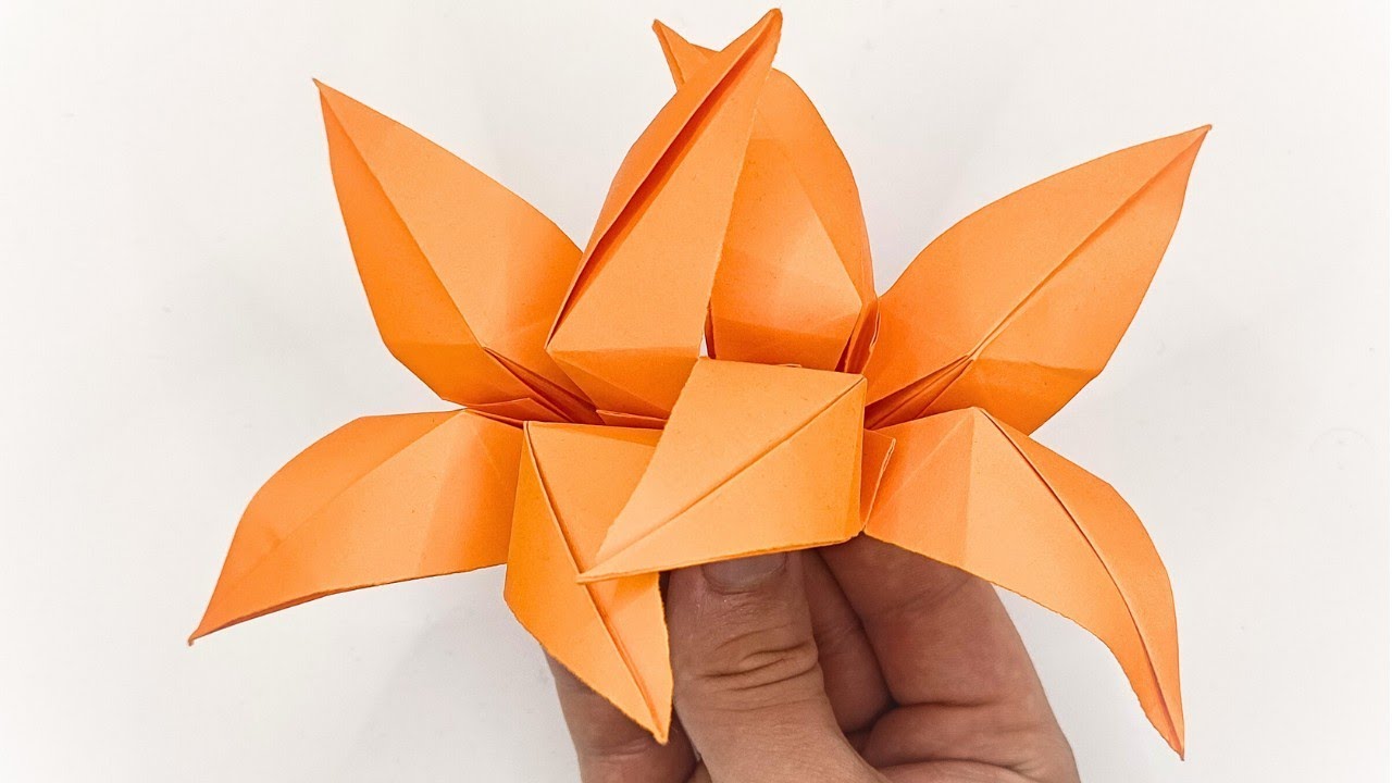 Origami LILY Flower 🏵️ How to fold a paper flowers