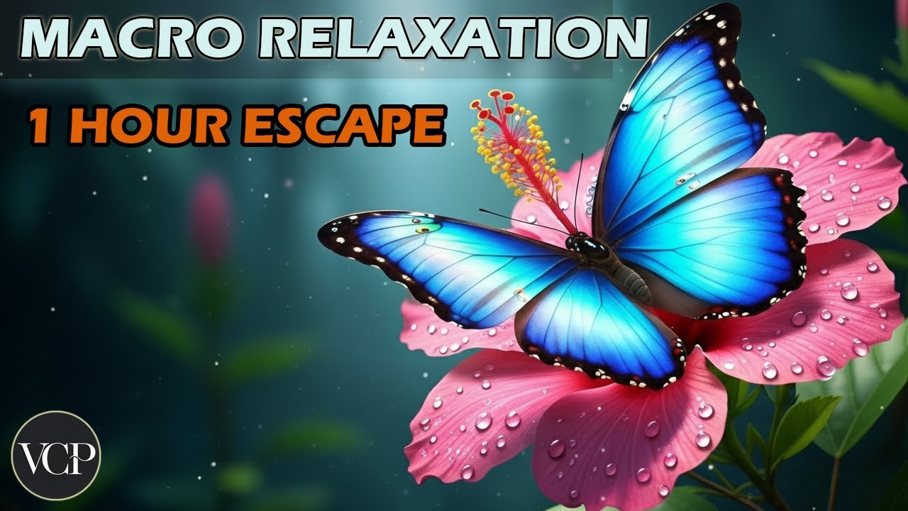 1-Hour Deep Sleep Journey: Macro Flowers, Butterflies & Soothing Rain Drops for Ultimate Relaxation