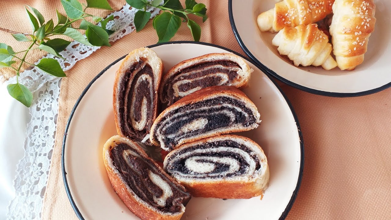 🌺Štrudla sa makom,rogačem i kiflice-tri ukusa od jednog testa-Three flavors from one dough🌸