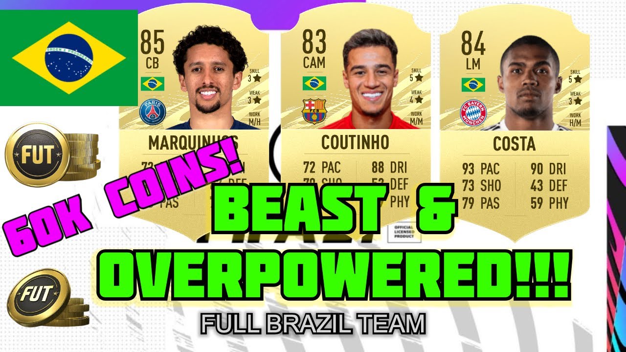 FIFA 21 - BEAST & OVERPOWERED BRAZIL TEAM! BEST BRAZILIAN STARTER TEAM! 60K COINS #FIFA21
