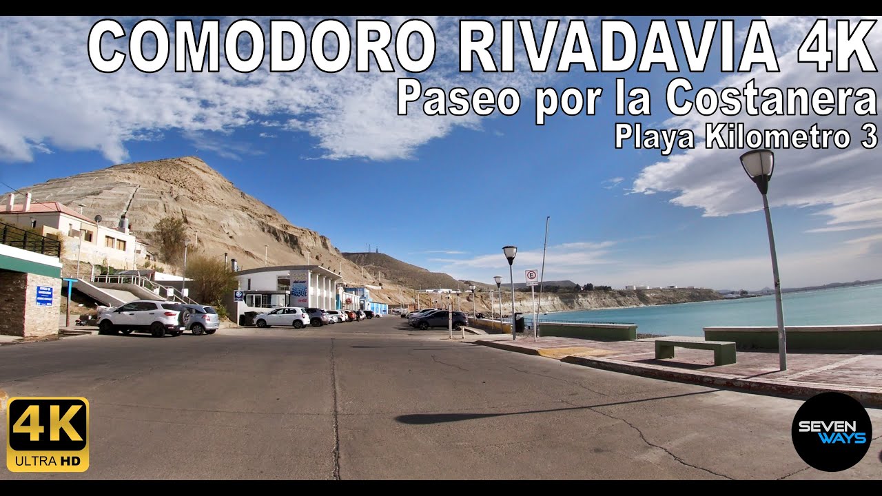 [4K] COMODORO RIVADAVIA - PASEO POR LA COSTANERA / PLAYA KILOMETRO 3 / CAMINO ARA SAN JUAN