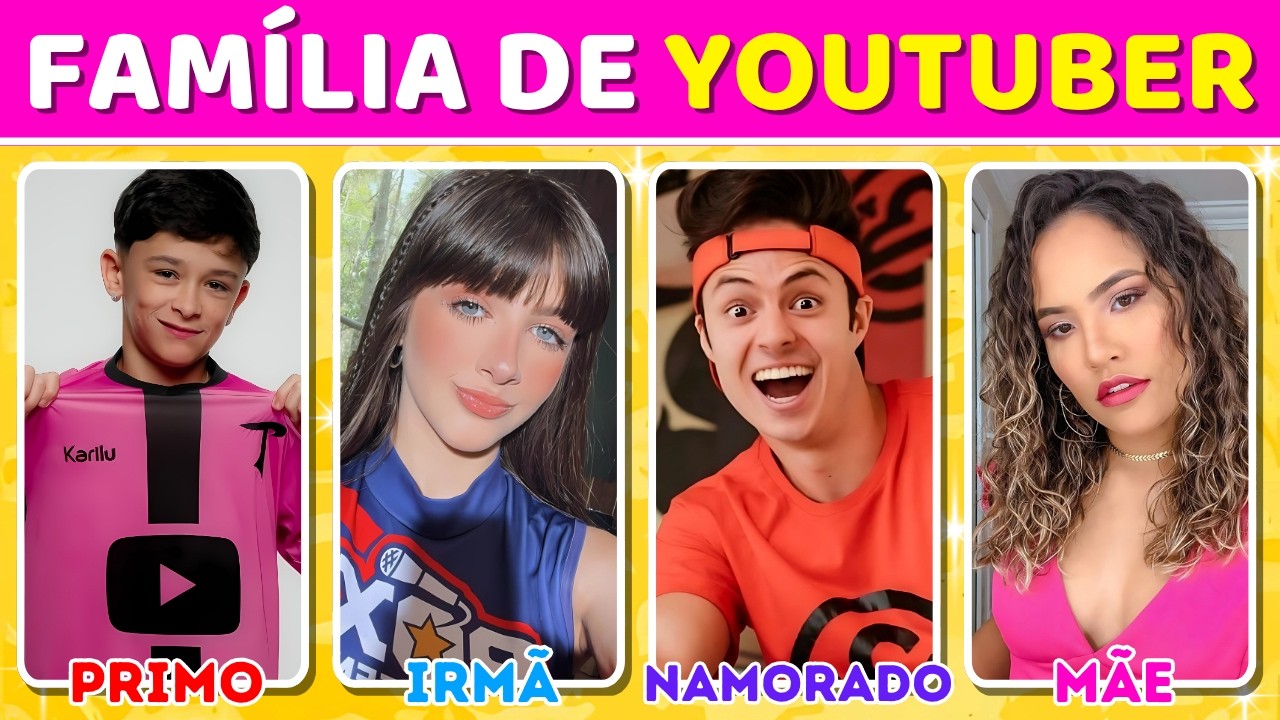 MONTE SUA FAMÍLIA DE YOUTUBERS FAMOSOS! 🎥 Quem Você Escolheria? 😱 | Jogo das escolhas | Globo Quiz