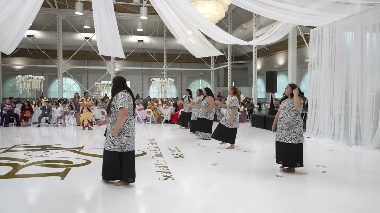 Brides friends dance