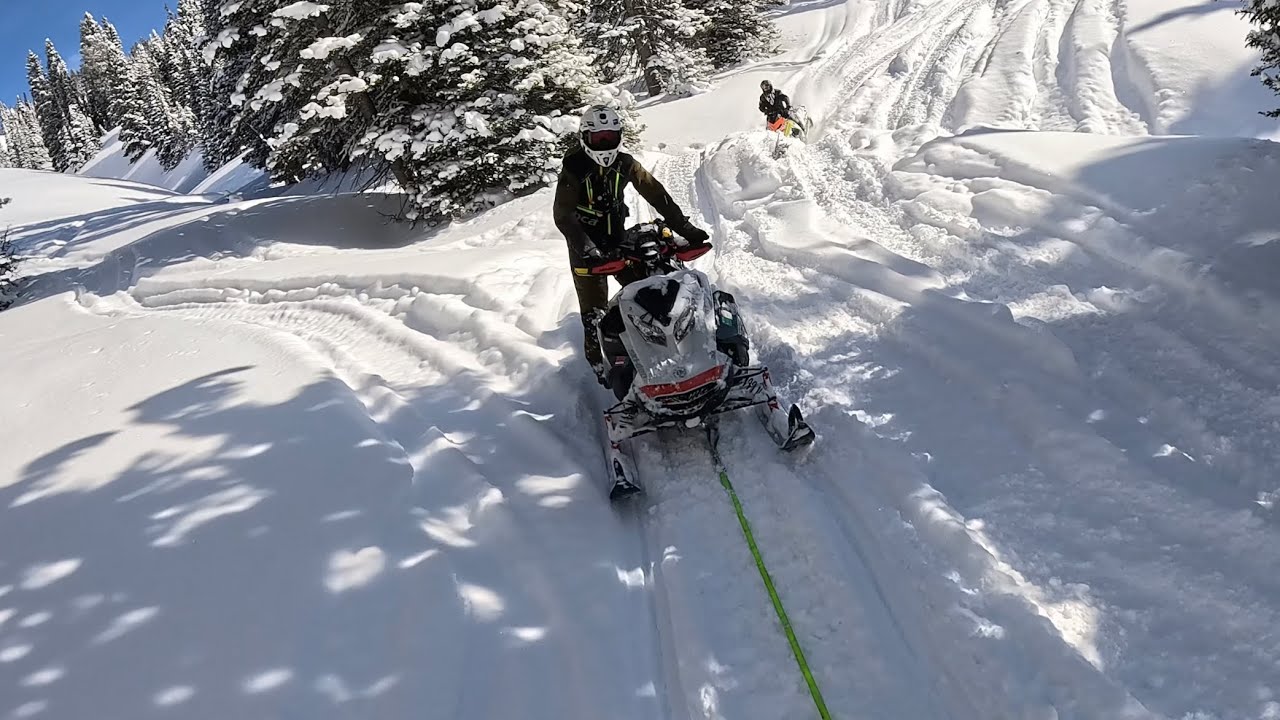 Dead Sled Up And Over The Mountain! #skidoo #snowmobile #brokedown #snowy #mountain #recovery