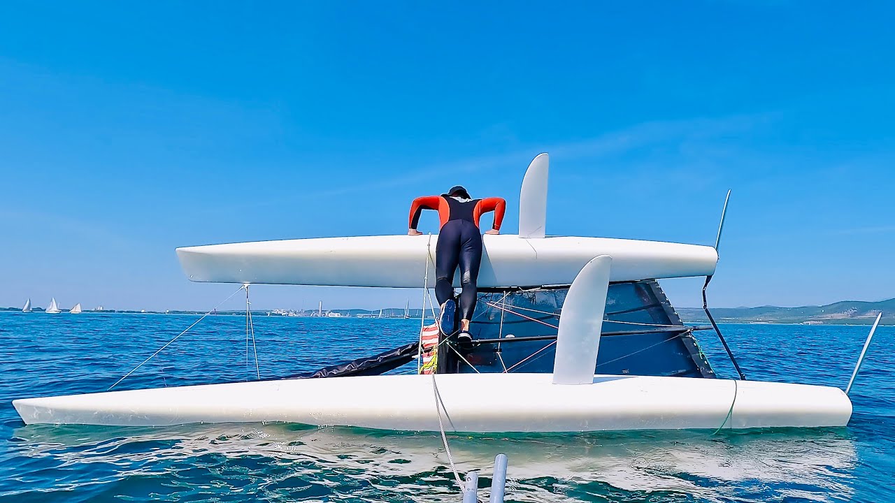 Hobie Cat — спасение при опрокидывании