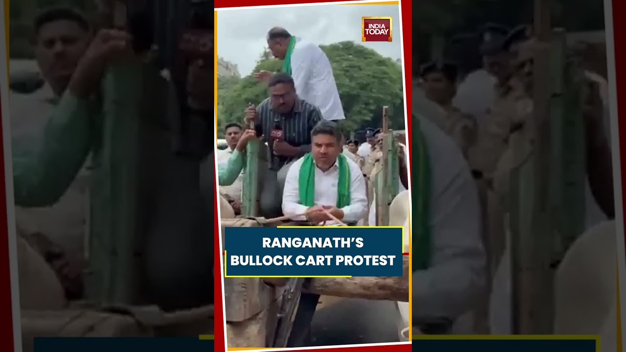 Bullock Cart To Vidhana Soudha: Ranganath&rsquo;s Unique Protest Against BJP-JDS #bengaluru