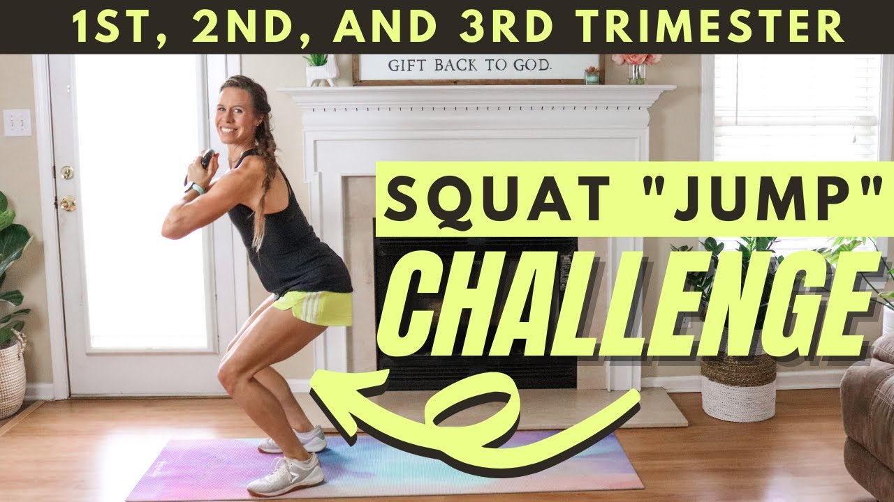 SQUAT JUMP CHALLENGE | Challenging Pregnancy Safe Workout 1st, 2nd, and 3rd Trimester