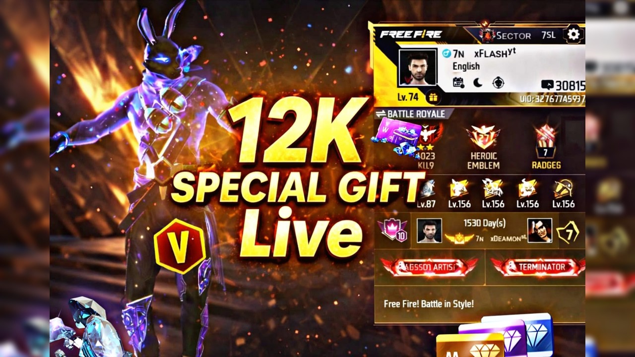 🔴12K Special Giveaway Live 😍✅ 14/365 | Freefire Live #freefiresrilanka