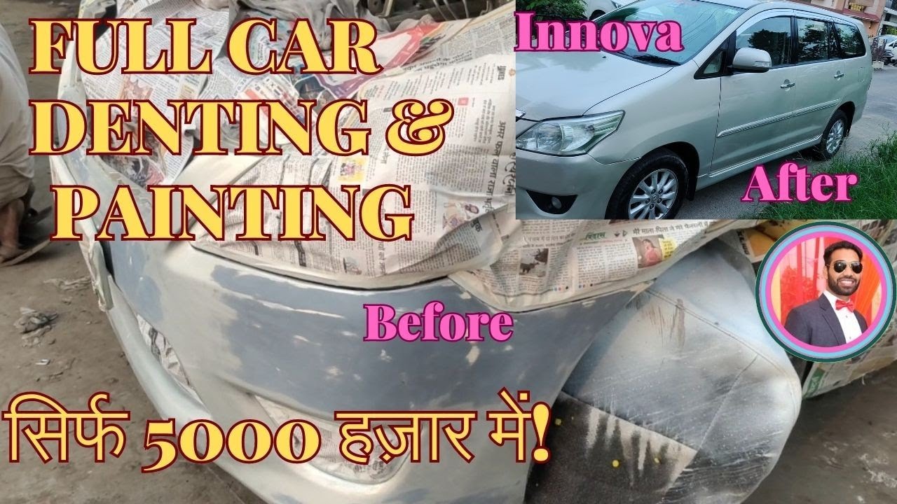Innova Denting and Painting Full Video || How to do Car Denting,Painting and Rubbing ?