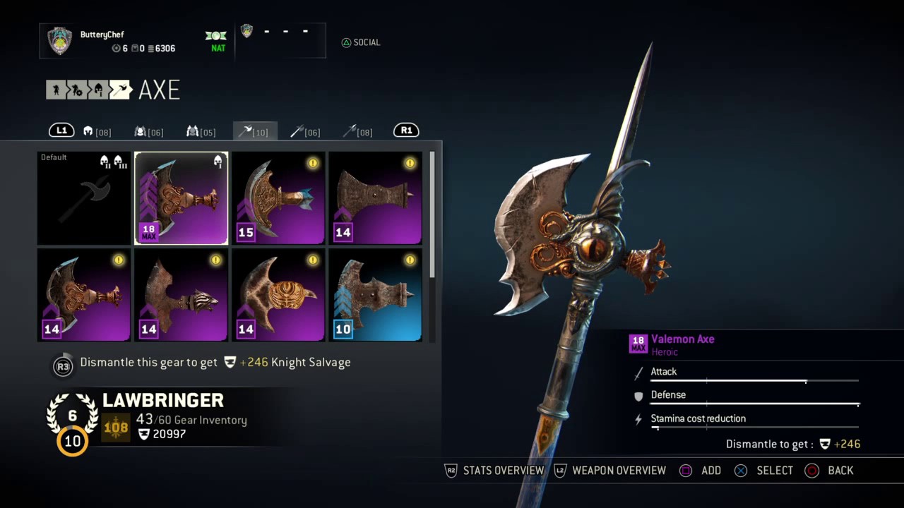 For Honor : Lawbringer what i kill with  (Reputation 6 Heroic Gear 108)