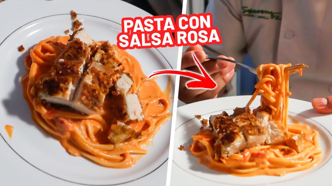 Linguine pasta recipe con salsa Rosa